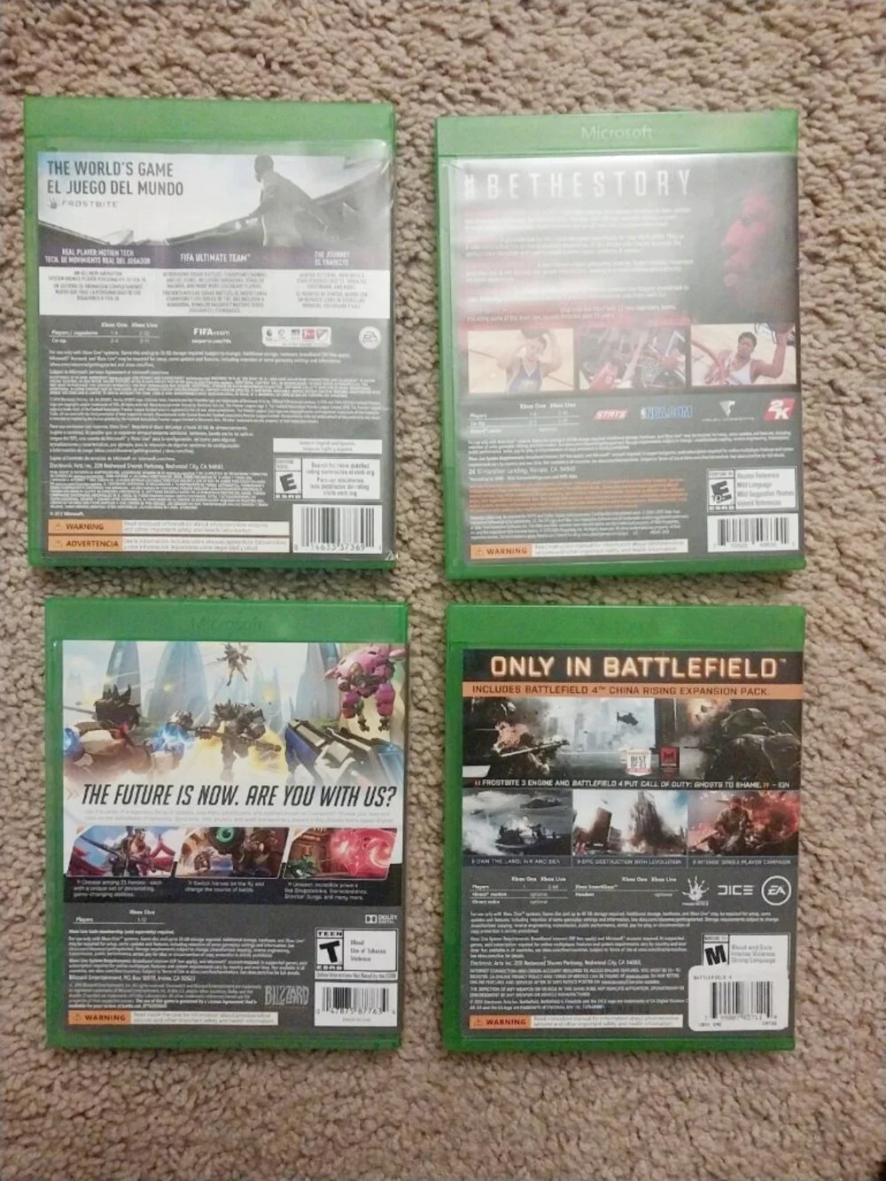Xbox One Games Lot FIFA 18 NBA 116 Overwatch Battlefield 4